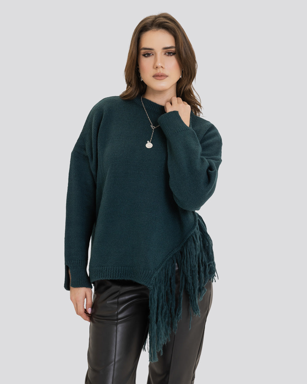 The Fringe Drift Pullover-Teal