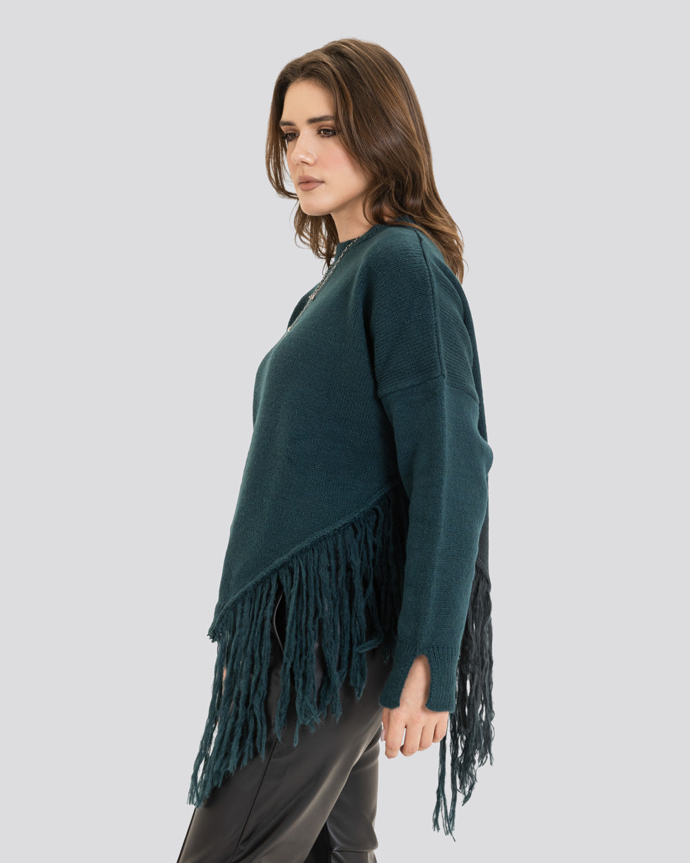 The Fringe Drift Pullover-Teal