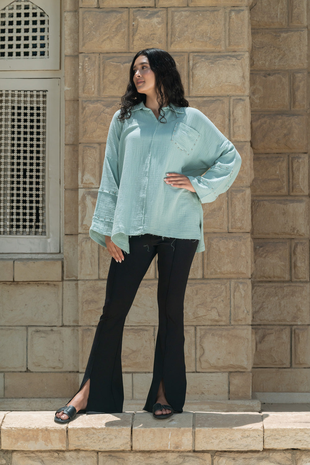 Studs Top - Mint Green