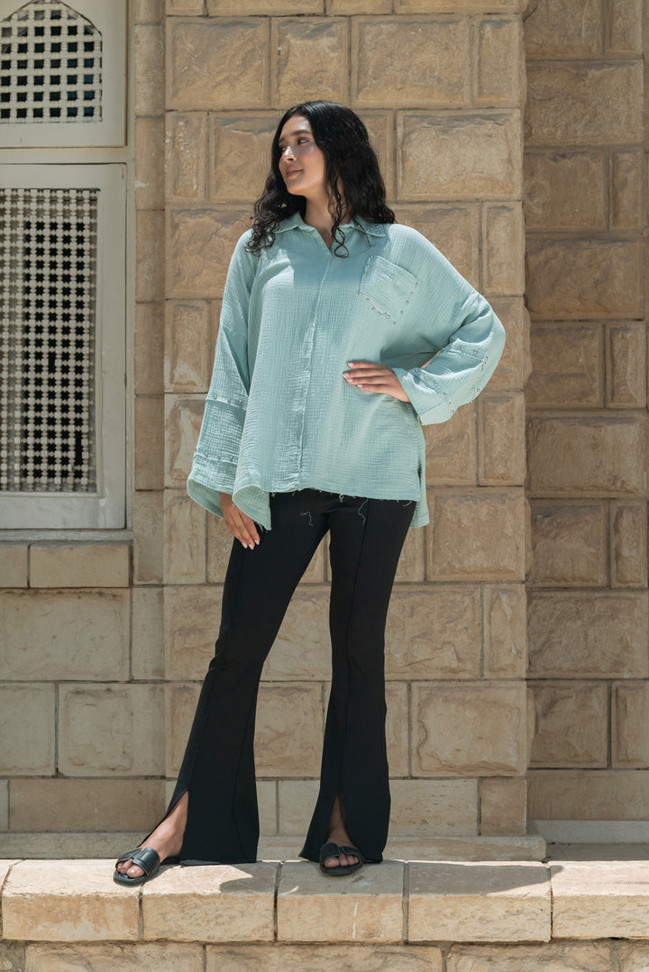 Studs Top - Mint Green