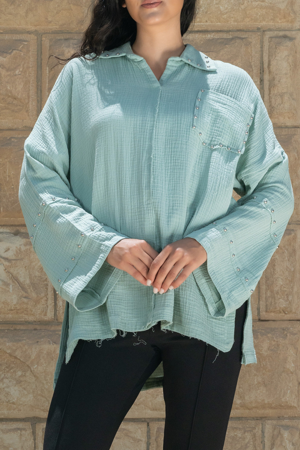 Studs Top - Mint Green