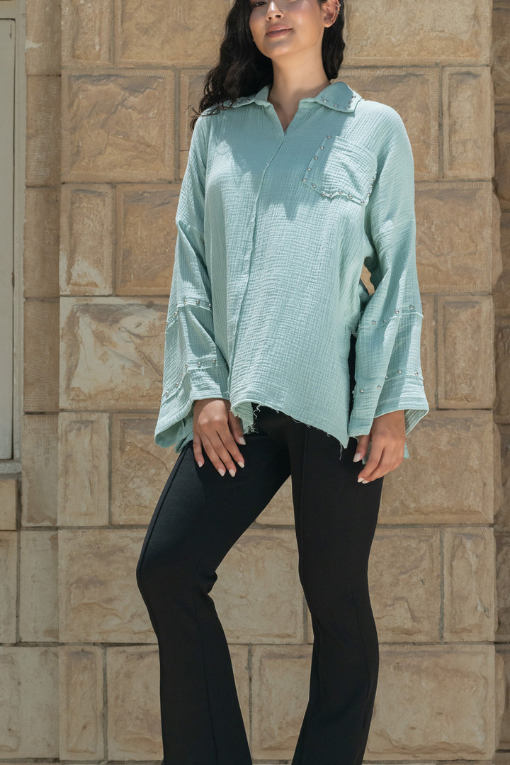 Studs Top - Mint Green