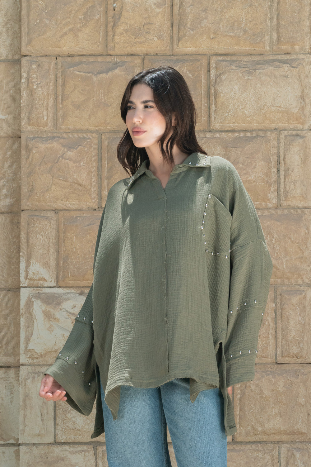 Studs Top - Olive
