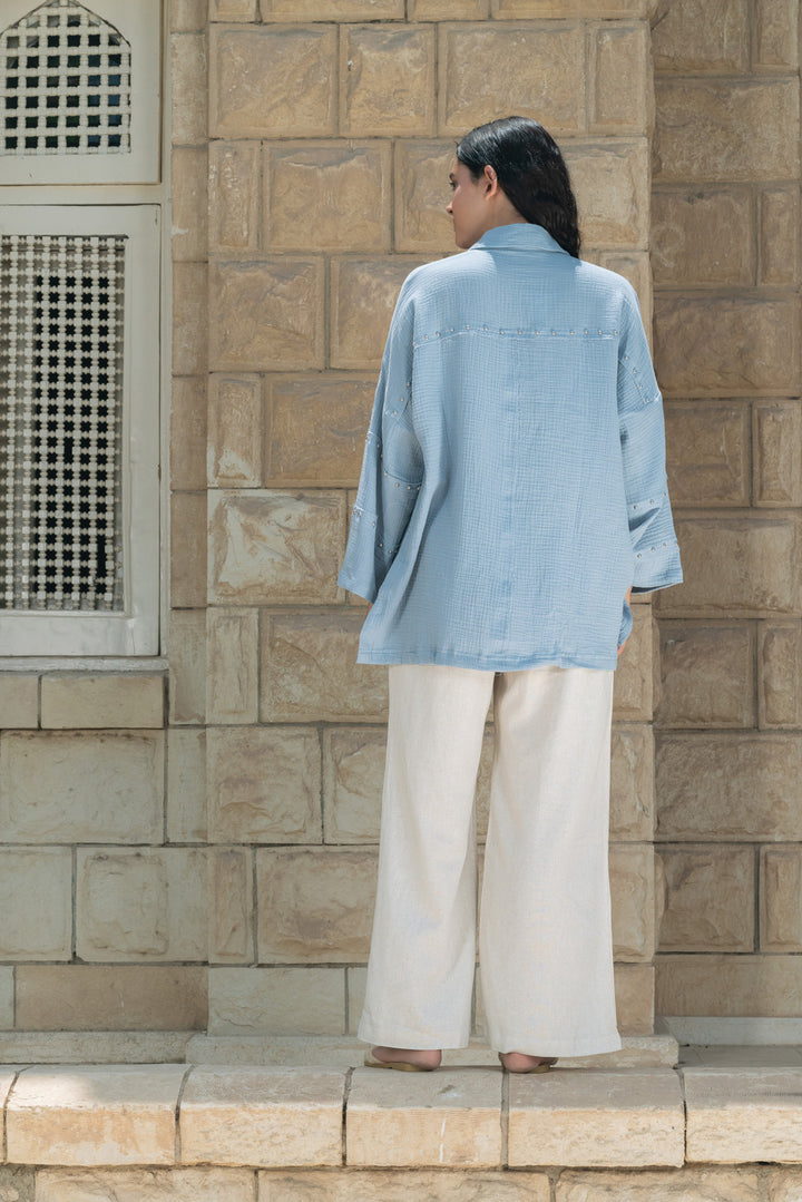 Studs Top - Baby Blue