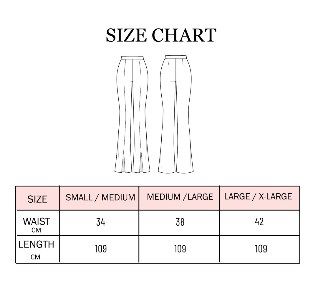 Flare Pants with Slit - Black