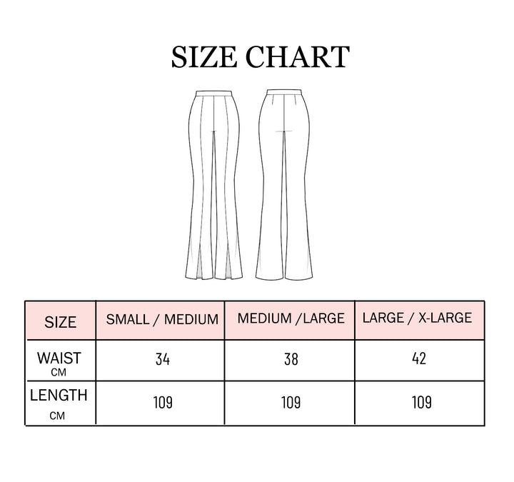 Flare Pants with Slit - Black