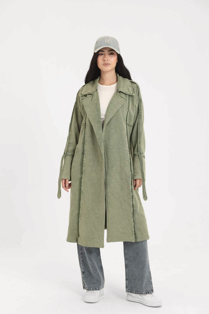 Stone Washed Jacket-Green