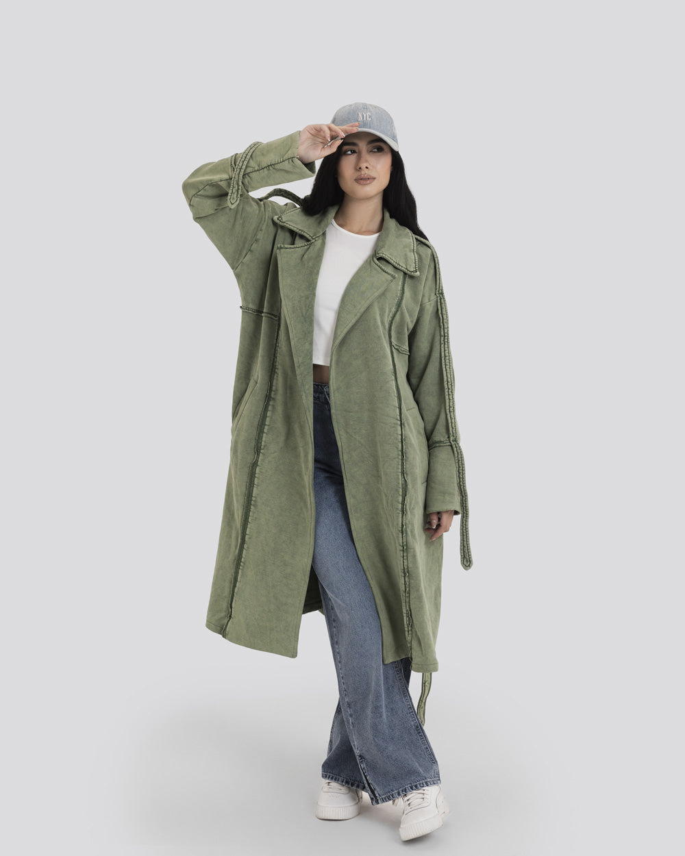 Stone Washed Jacket-Green