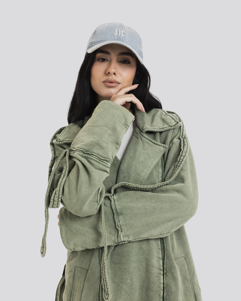Stone Washed Jacket-Green