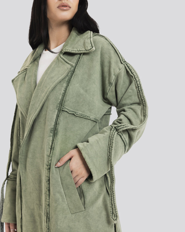 Stone Washed Jacket-Green