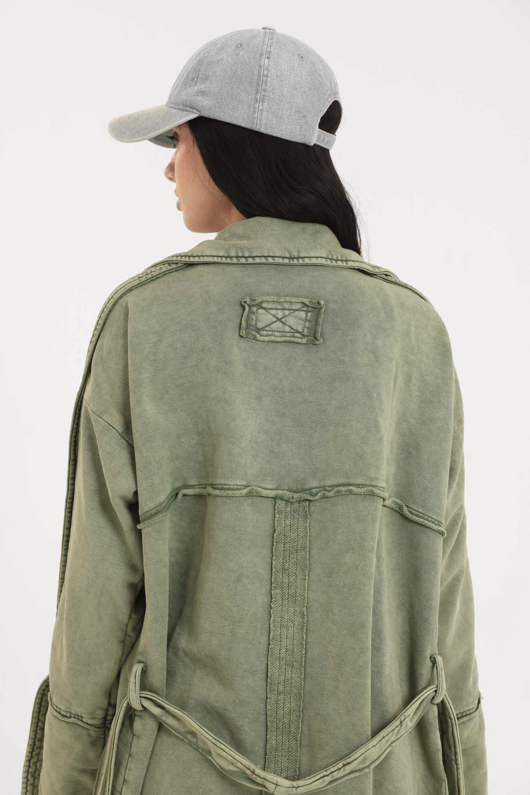 Stone Washed Jacket-Green