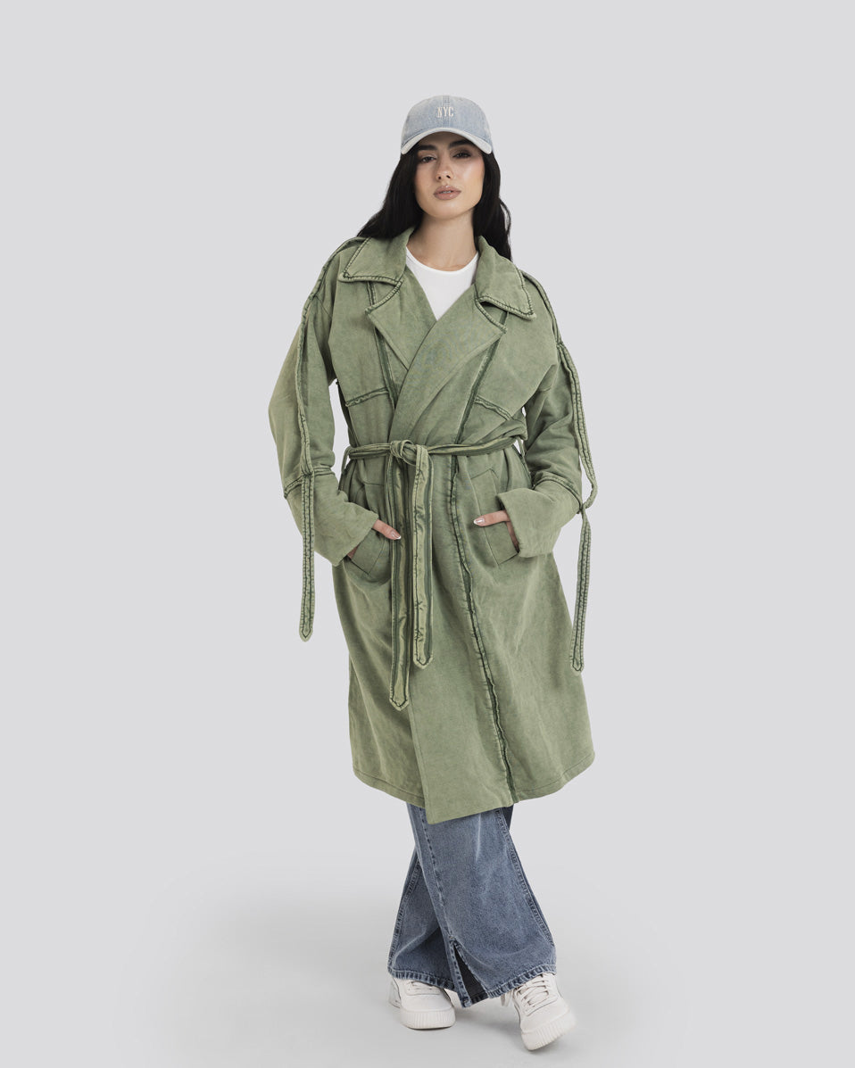 Stone Washed Jacket-Green