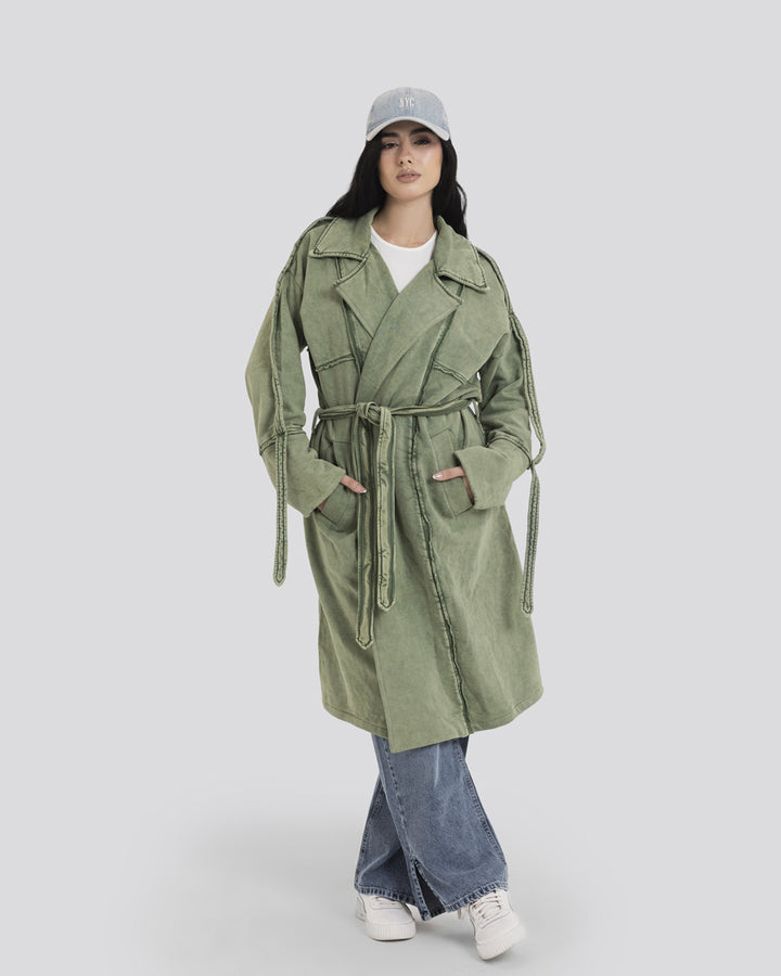 Stone Washed Jacket-Green