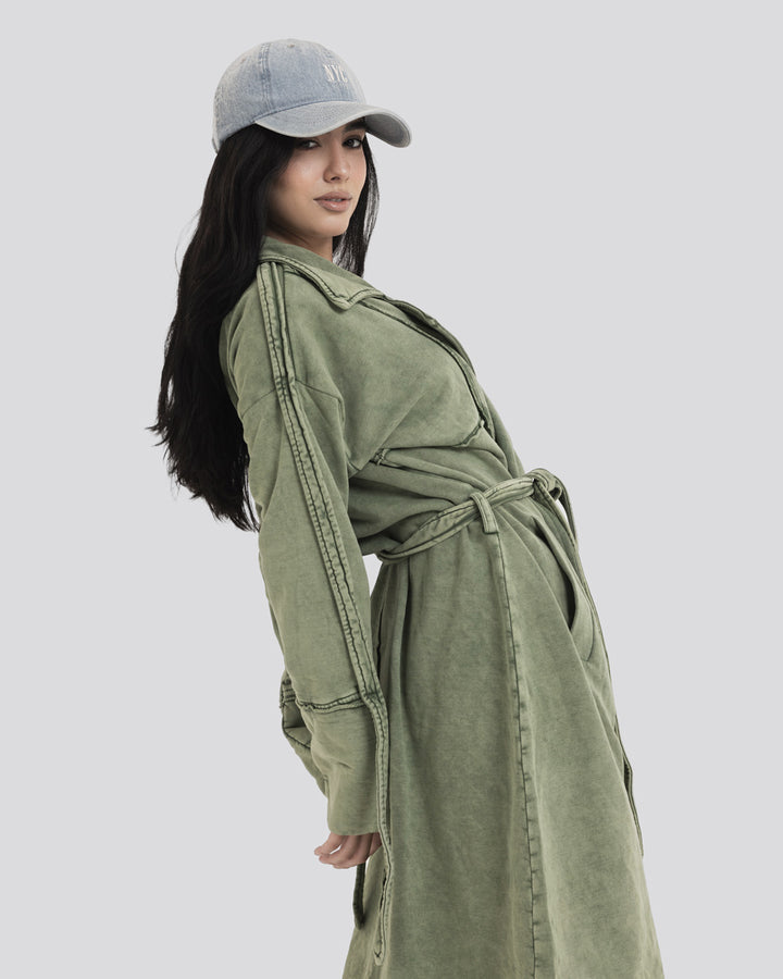 Stone Washed Jacket-Green