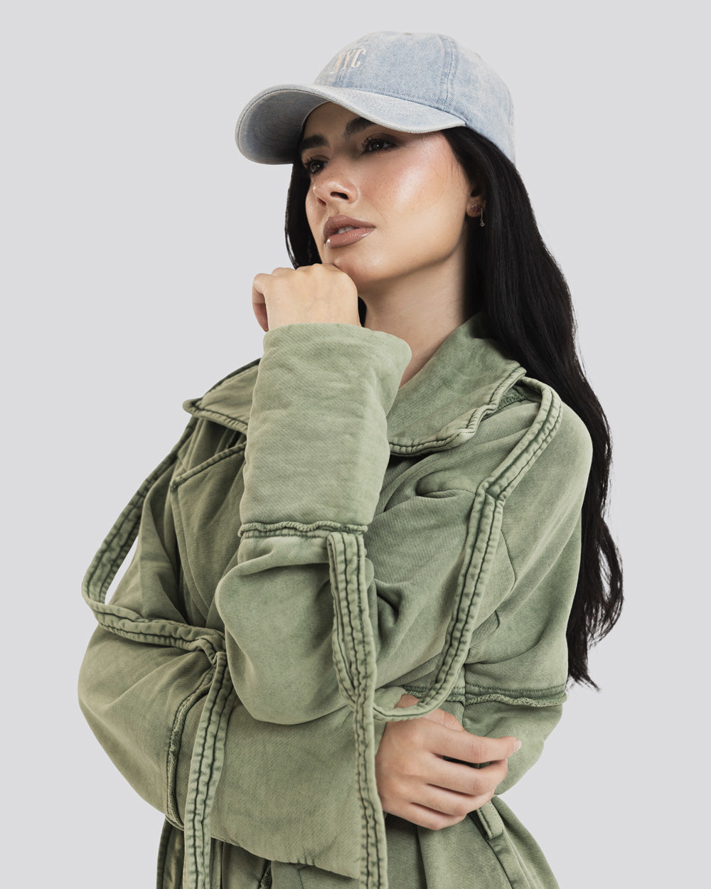 Stone Washed Jacket-Green