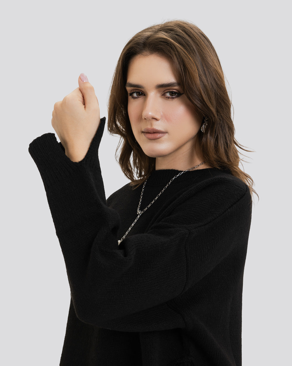 The Fringe Drift Pullover-Black