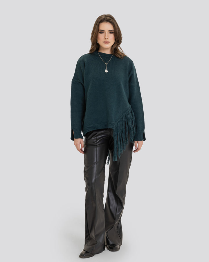 The Fringe Drift Pullover-Teal