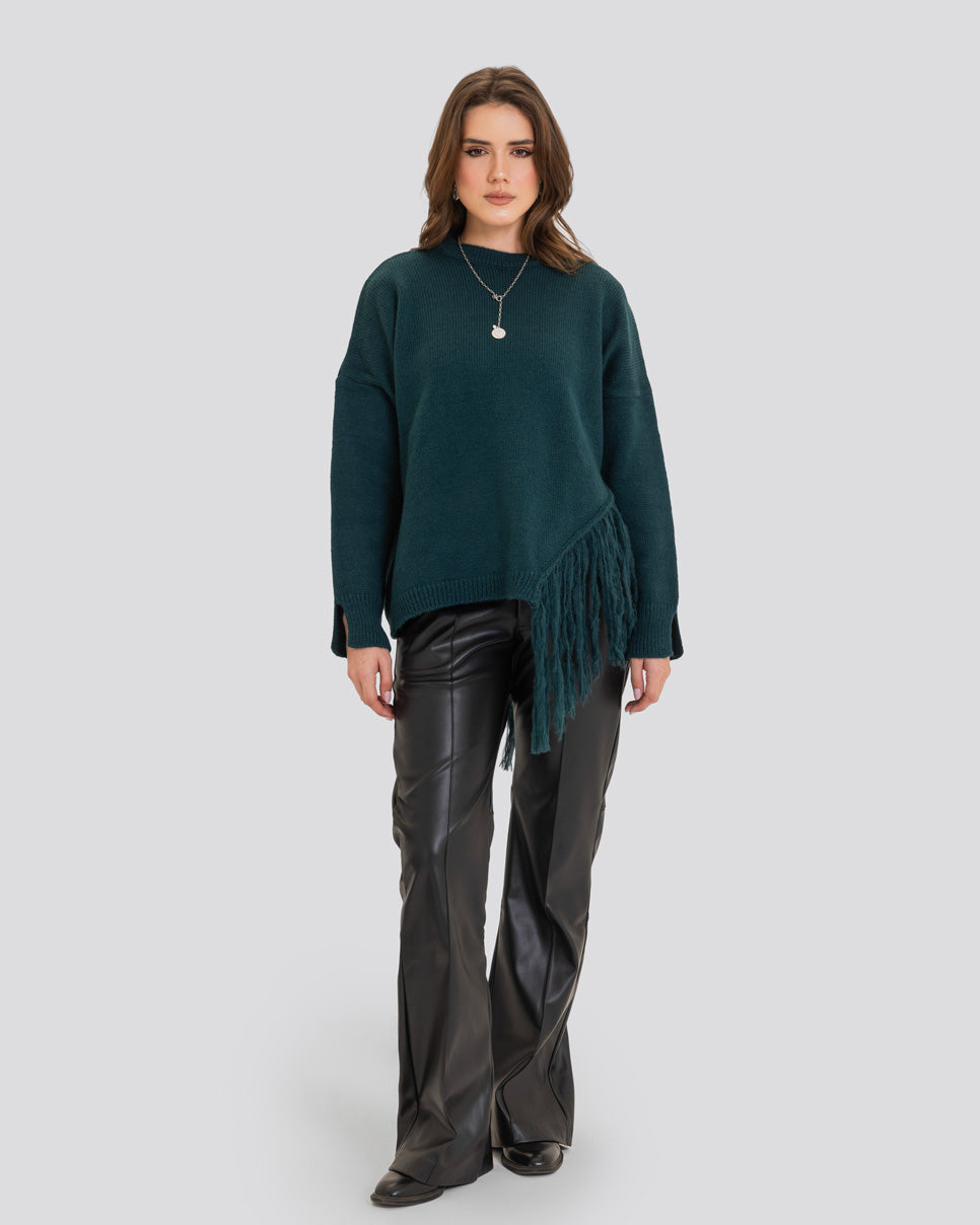 The Fringe Drift Pullover-Teal