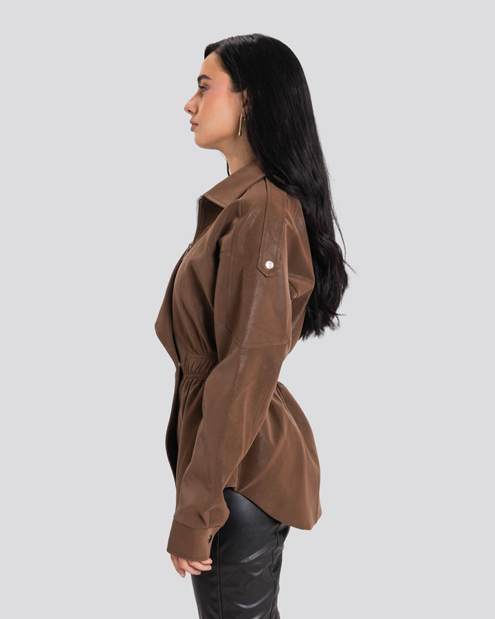 The Suede Leather Jacket - Brown