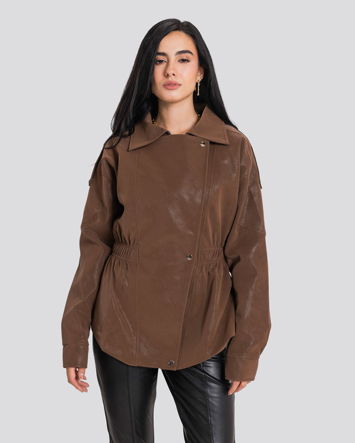 The Suede Leather Jacket - Brown