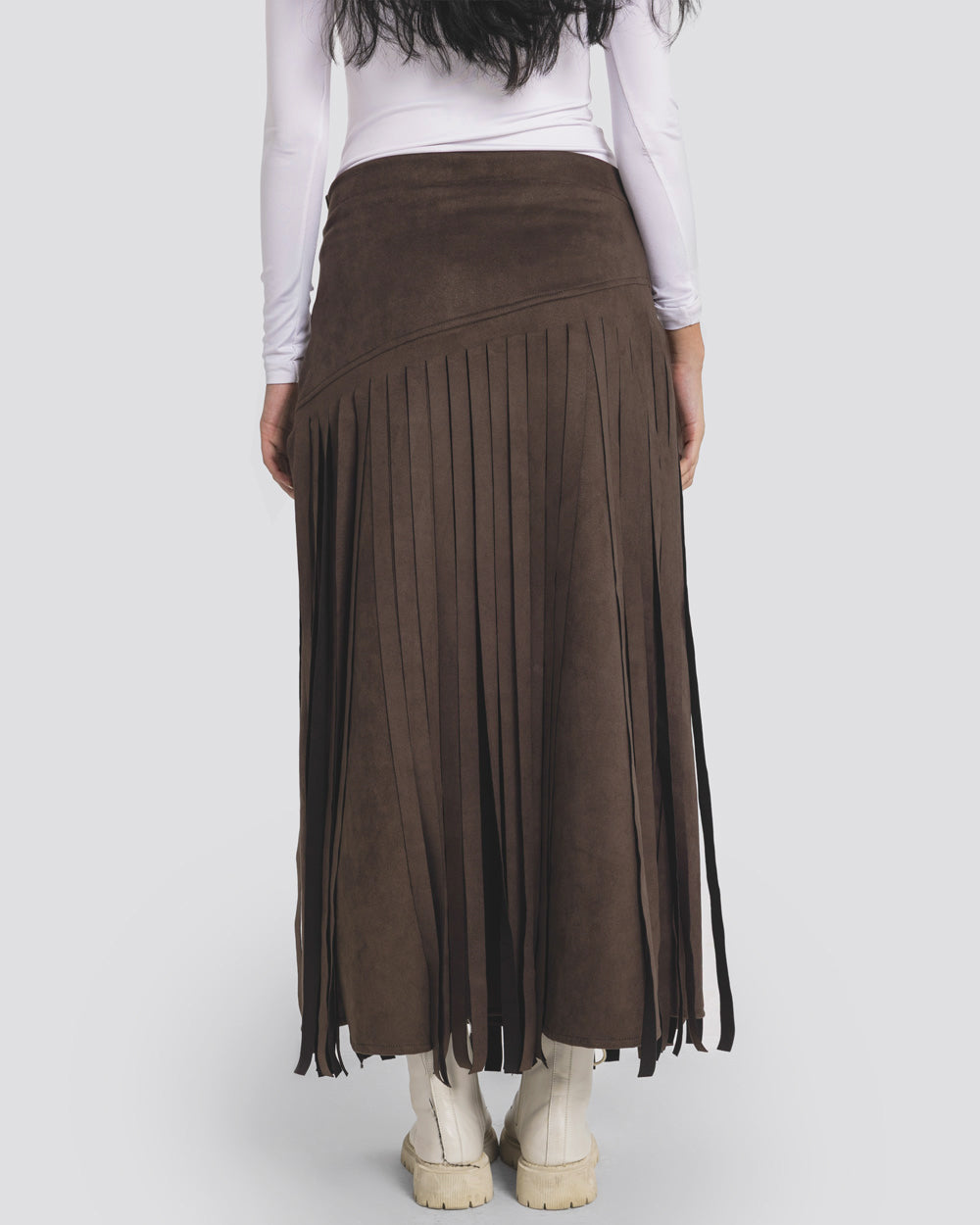 Rebel Fringes Skirt - Espresso Brown