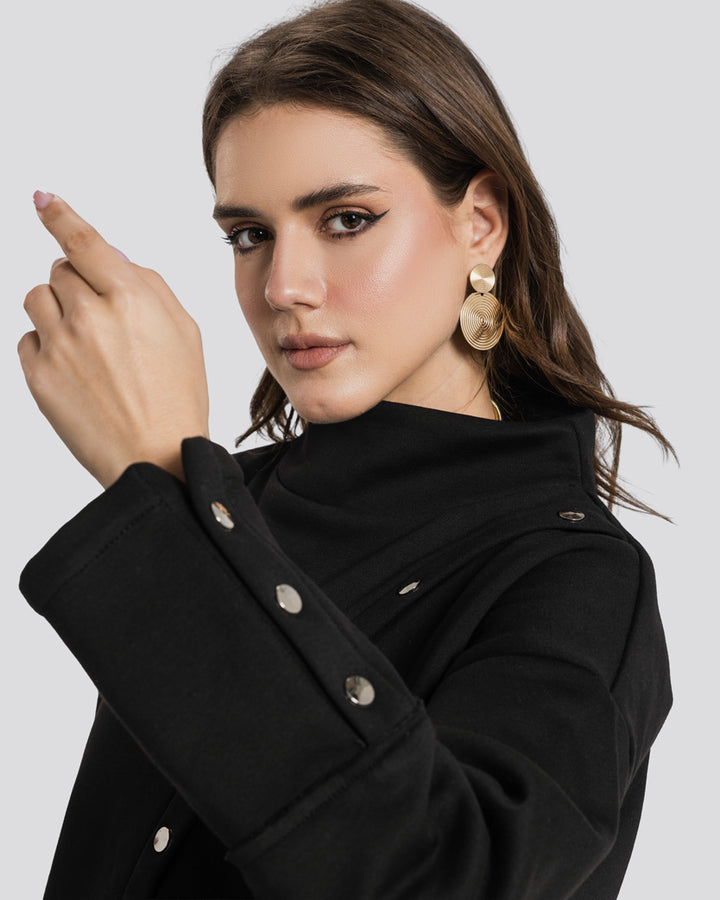 Asymmetric Edit Sweatshirt-Black