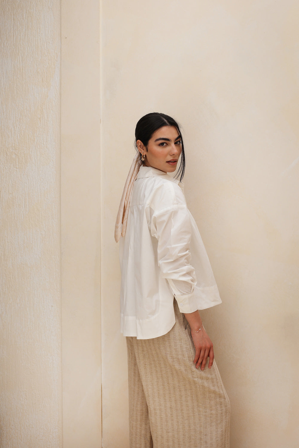 Cropped Poplin Shirt - Off White