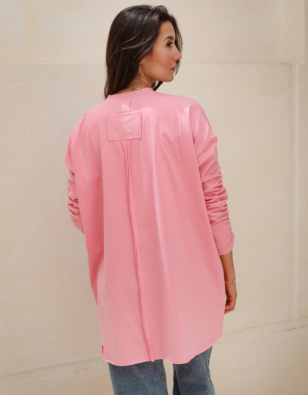 Basic Cotton T-shirt with cruched sleeves