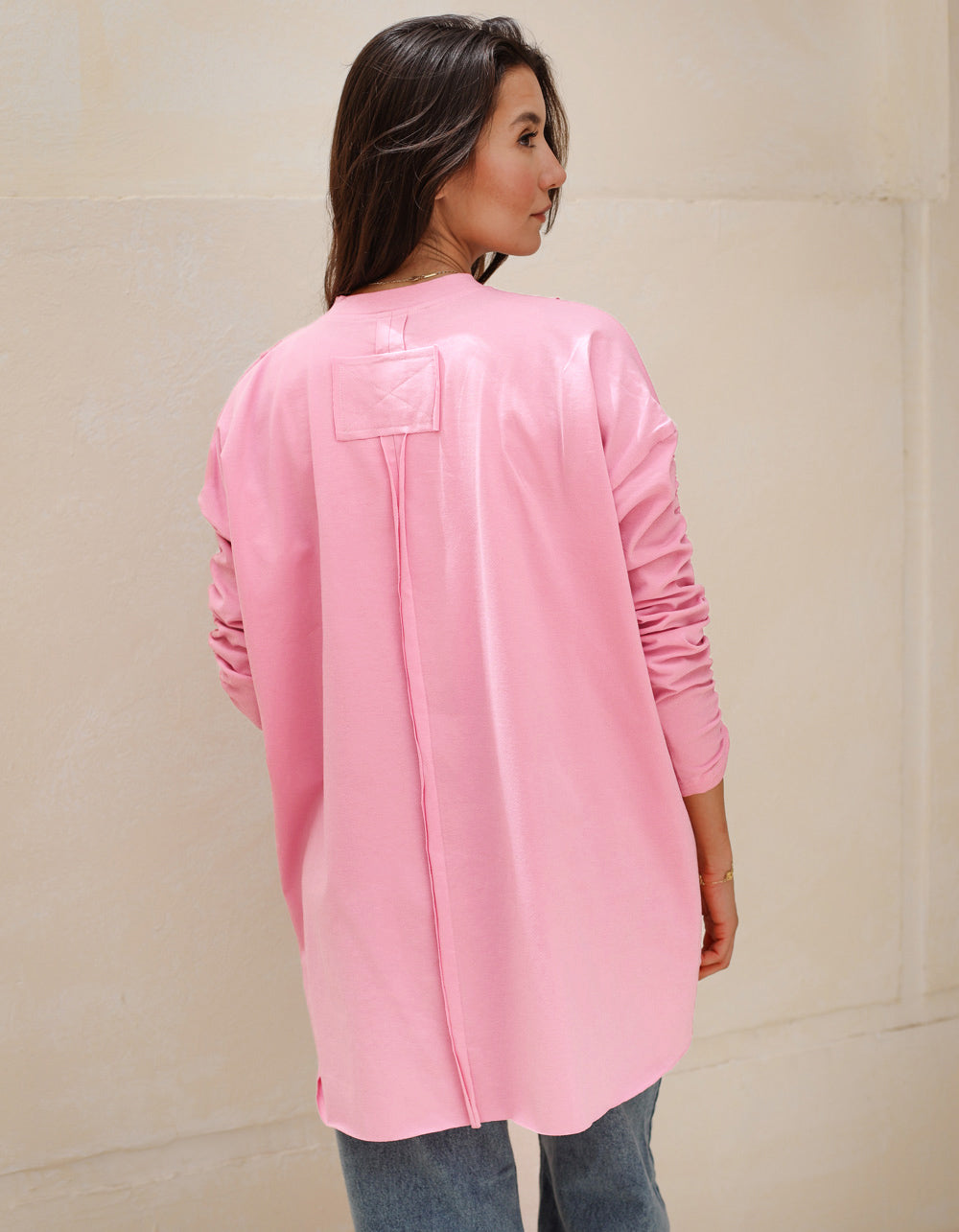 Basic Cotton T-shirt with cruched sleeves