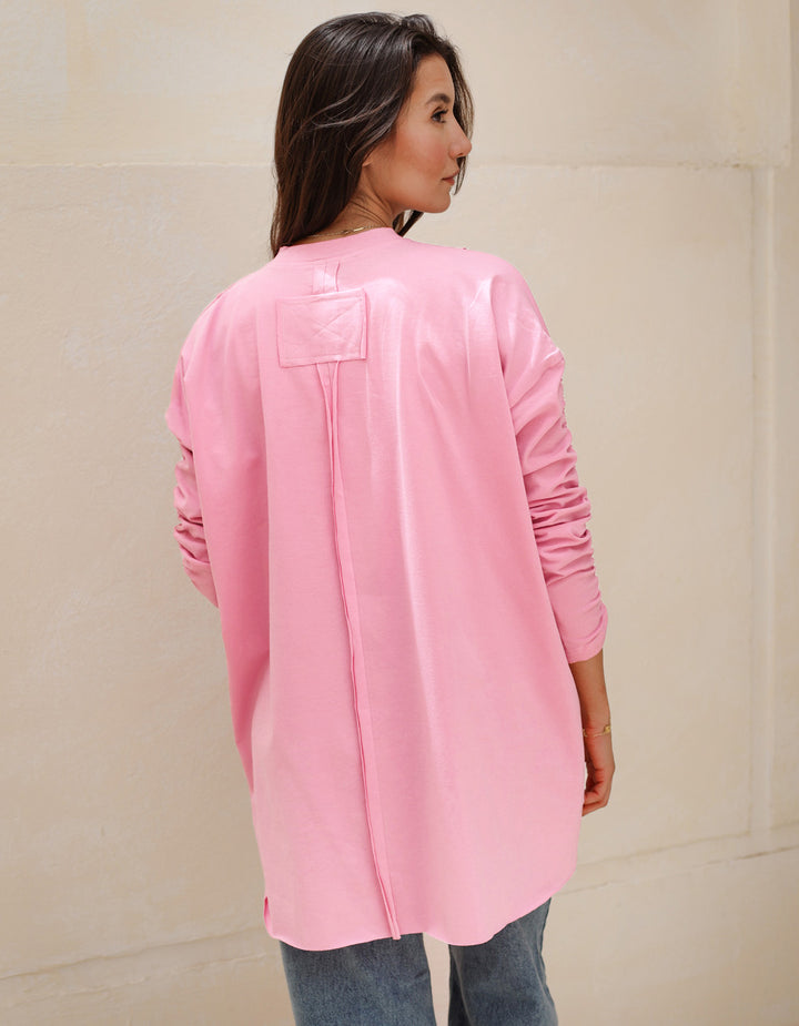 Basic Cotton T-shirt with cruched sleeves