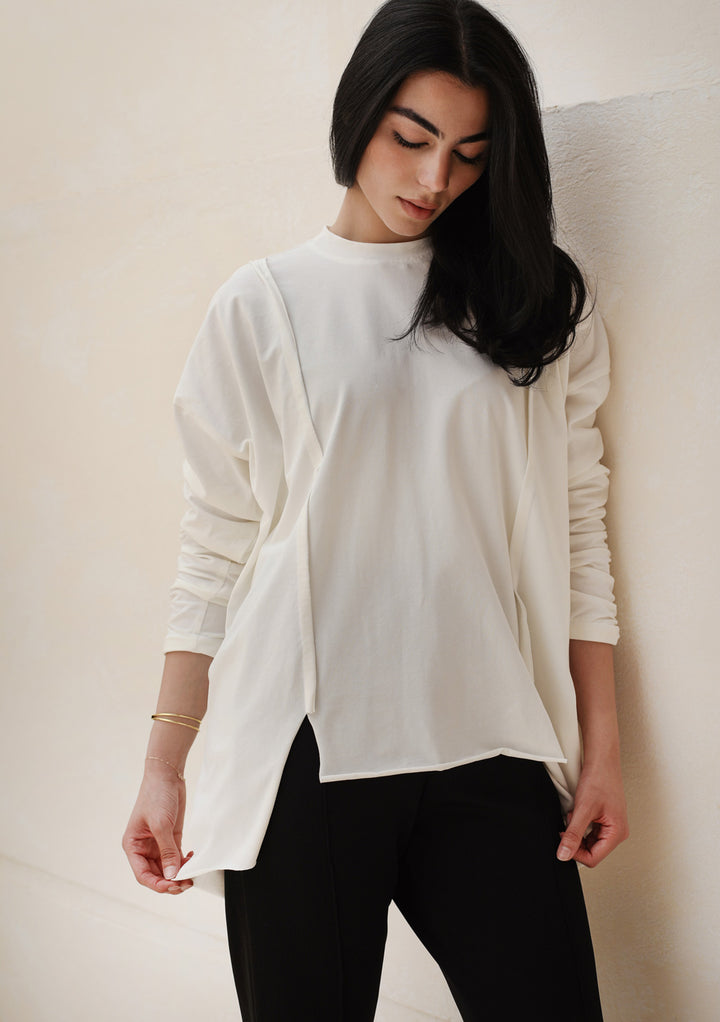 Basic Cotton T-shirt with cruched sleeves
