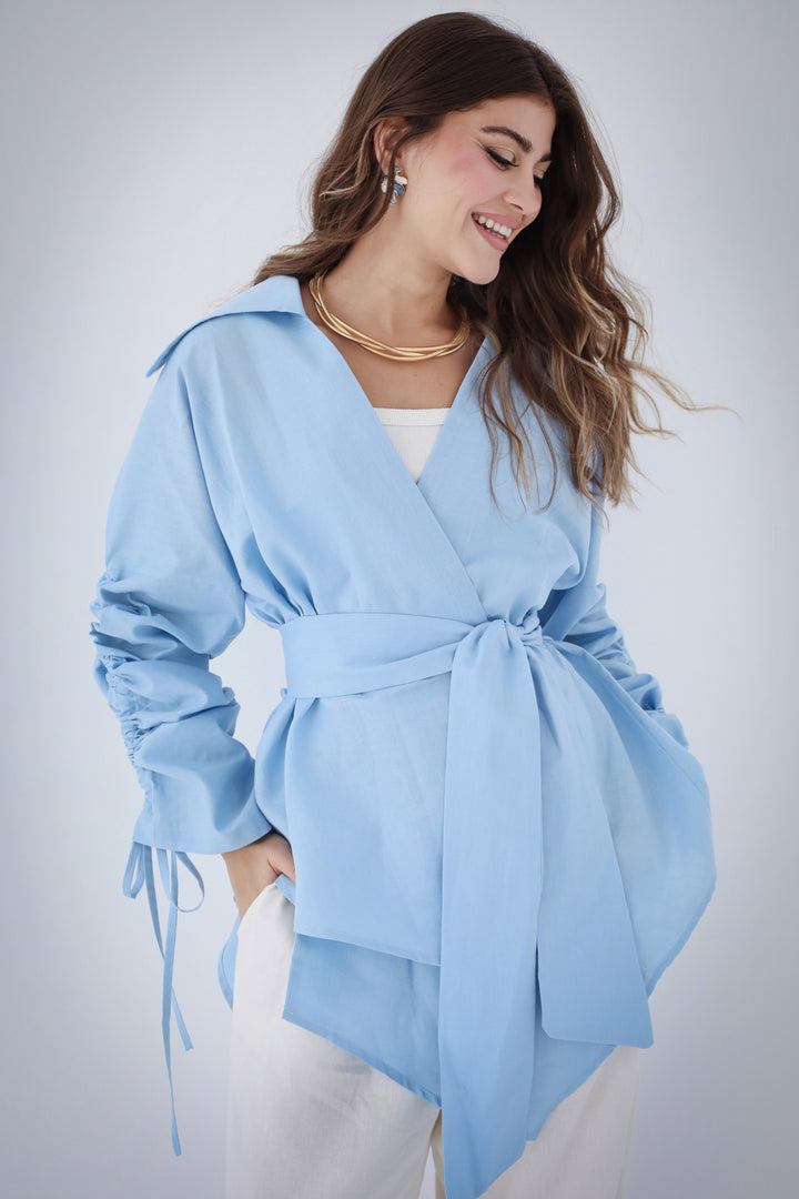 Soft Bloom Cardigan - Baby Blue