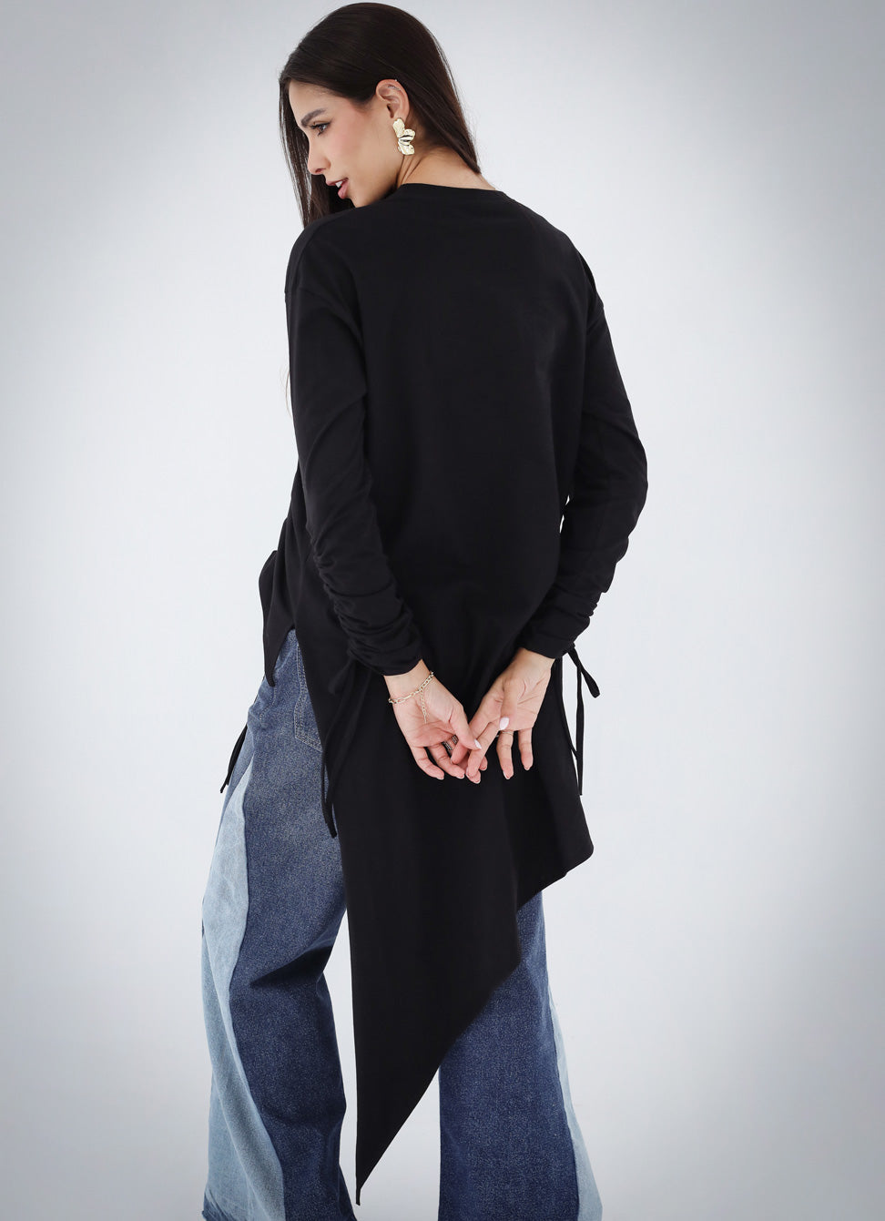 Asymmetric Crushed T-shirt – sarasalamadesigns