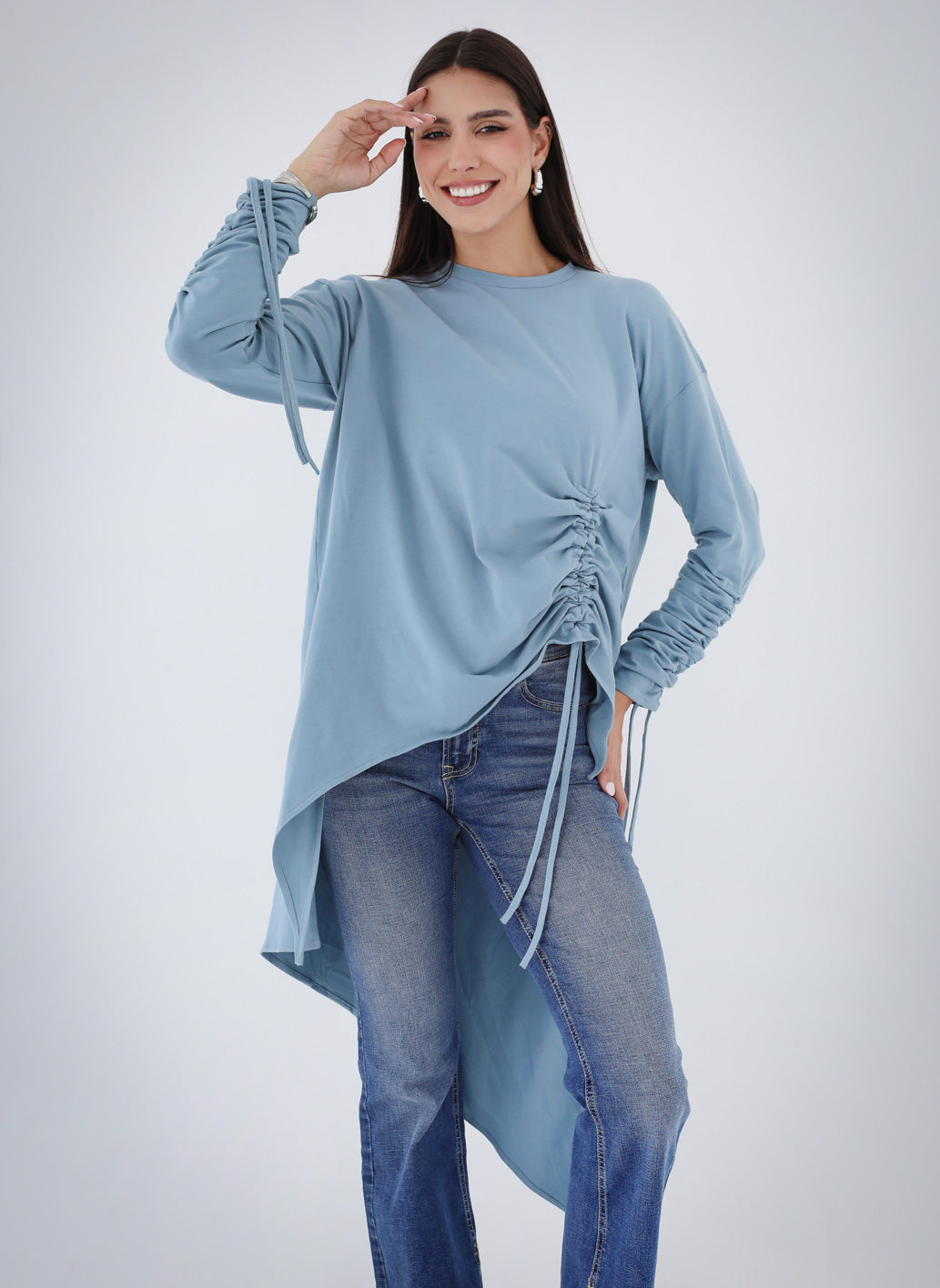 Asymmetric Crushed T-shirt – sarasalamadesigns