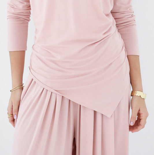 Draped Cotton Set - Baby Pink