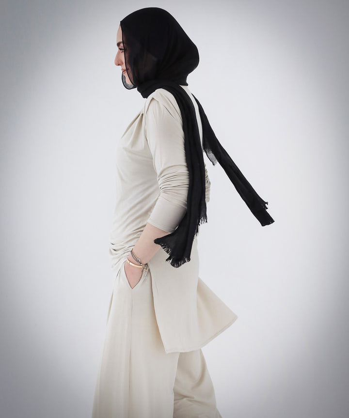 Draped Cotton Set - Beige