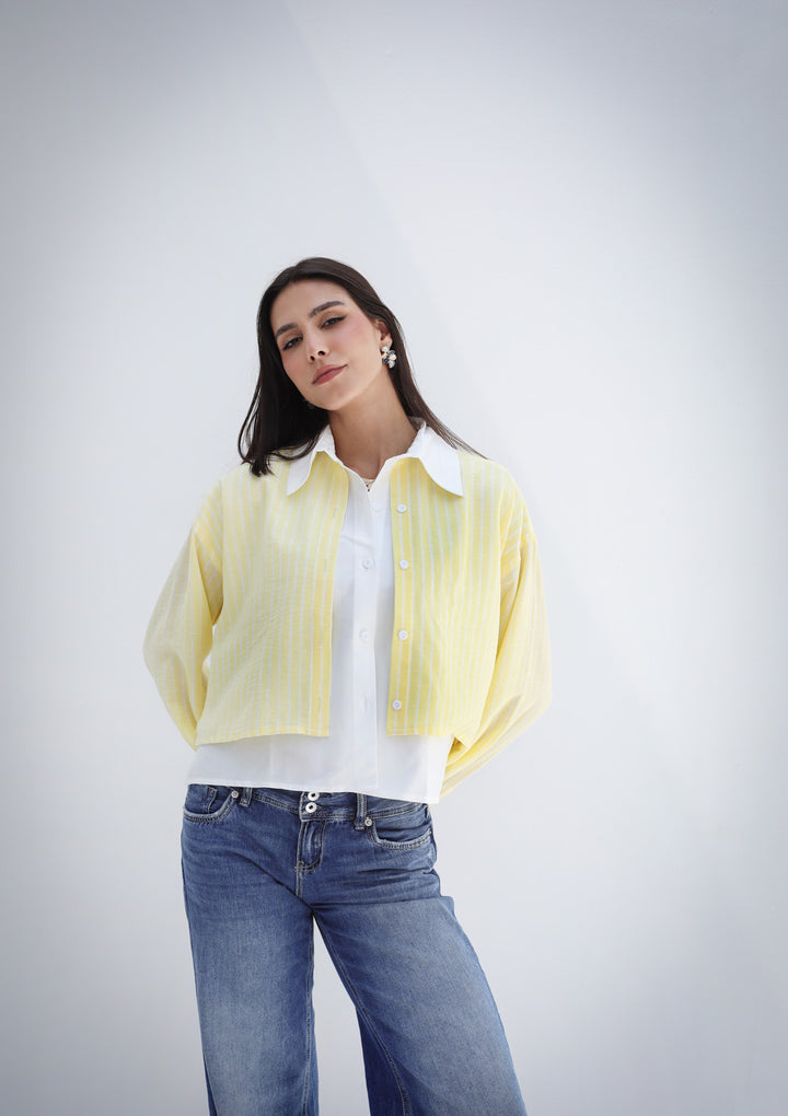 Dual Form Striped Shirt - Yellow
