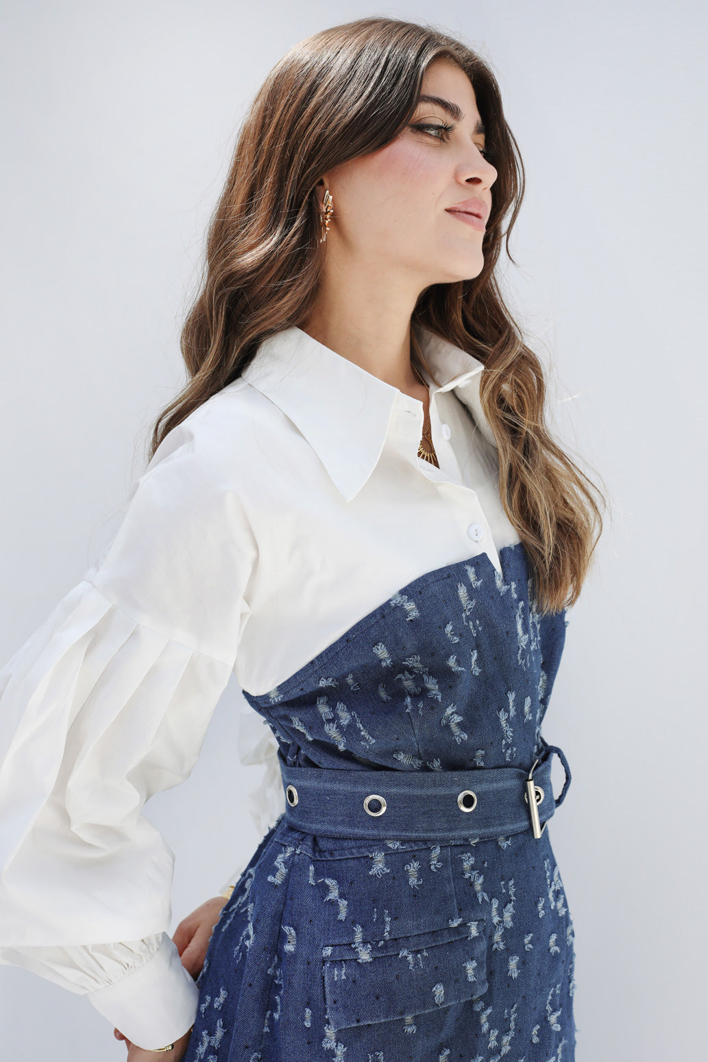 Denim frame corset