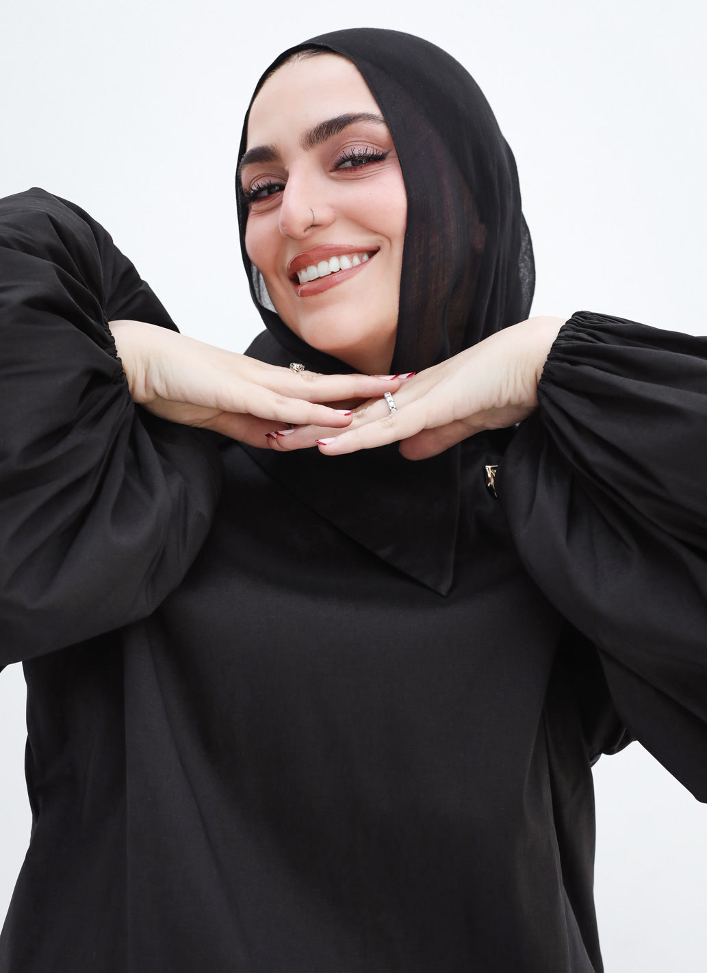 Side Collar Taffeta Top