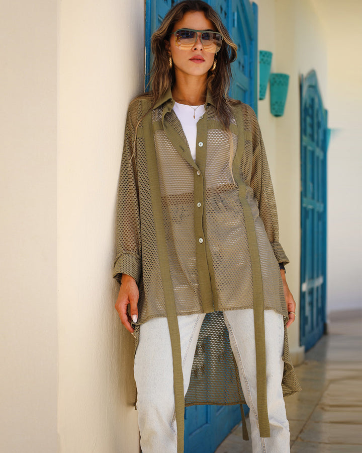 Olive Net Shirt