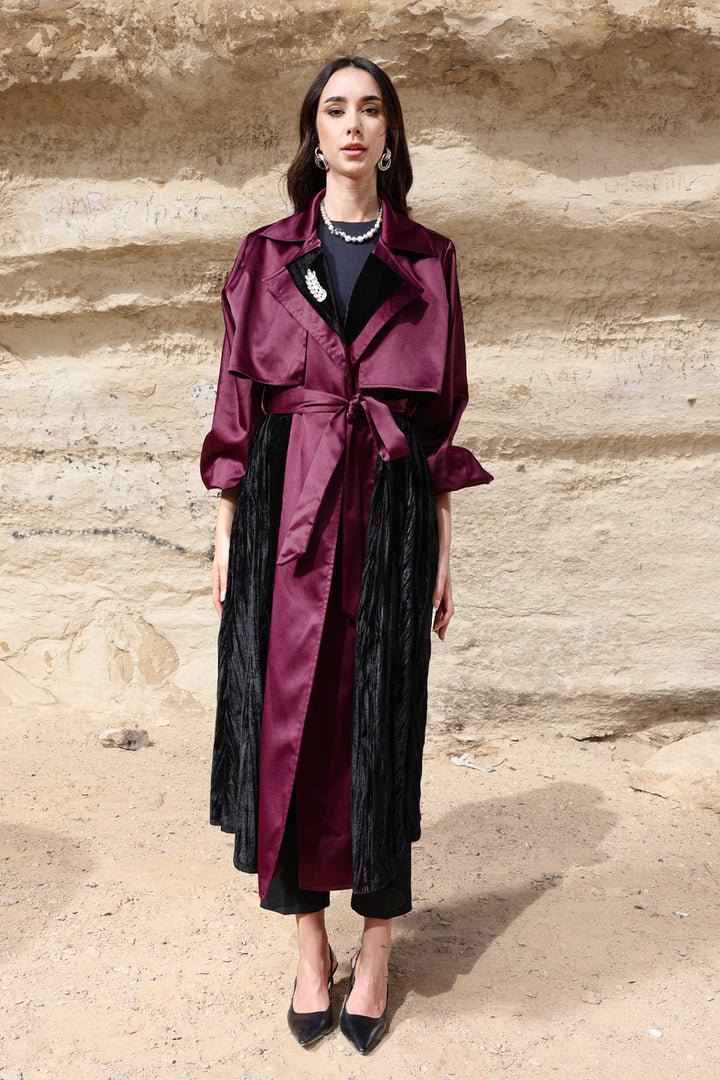 Najm Coat - Burgundy