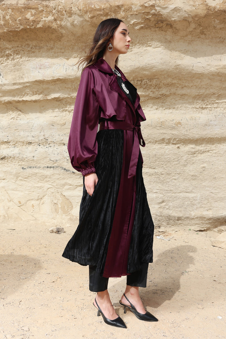 Najm Coat - Burgundy