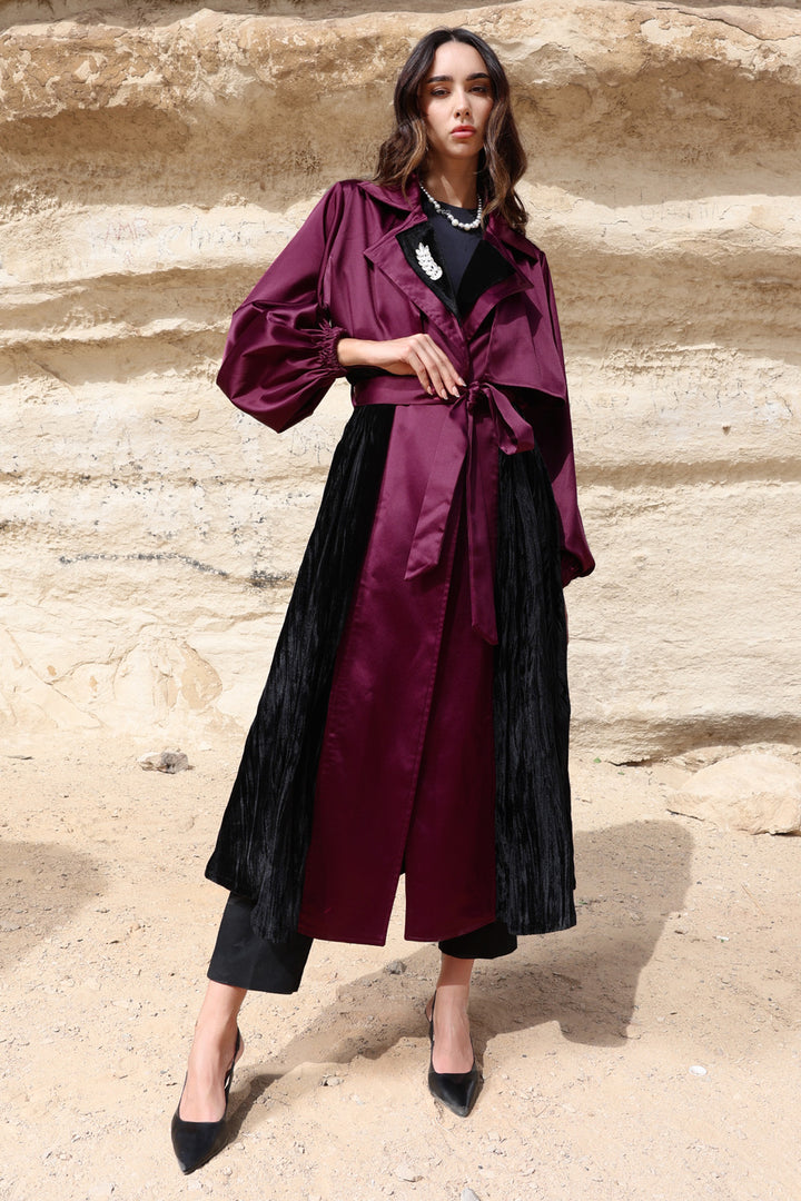 Najm Coat - Burgundy
