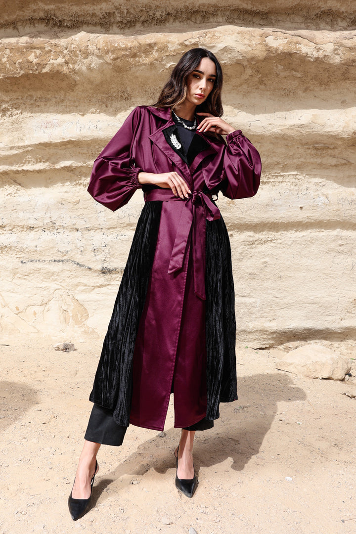 Najm Coat - Burgundy