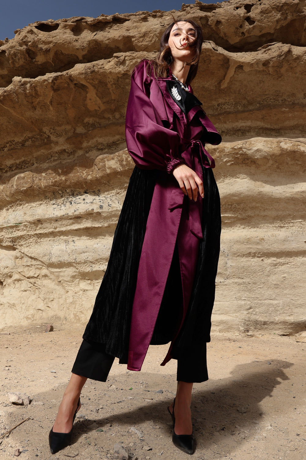 Najm Coat - Burgundy