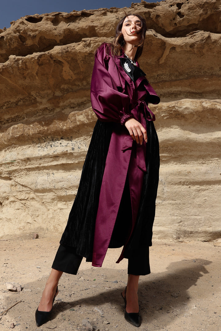 Najm Coat - Burgundy