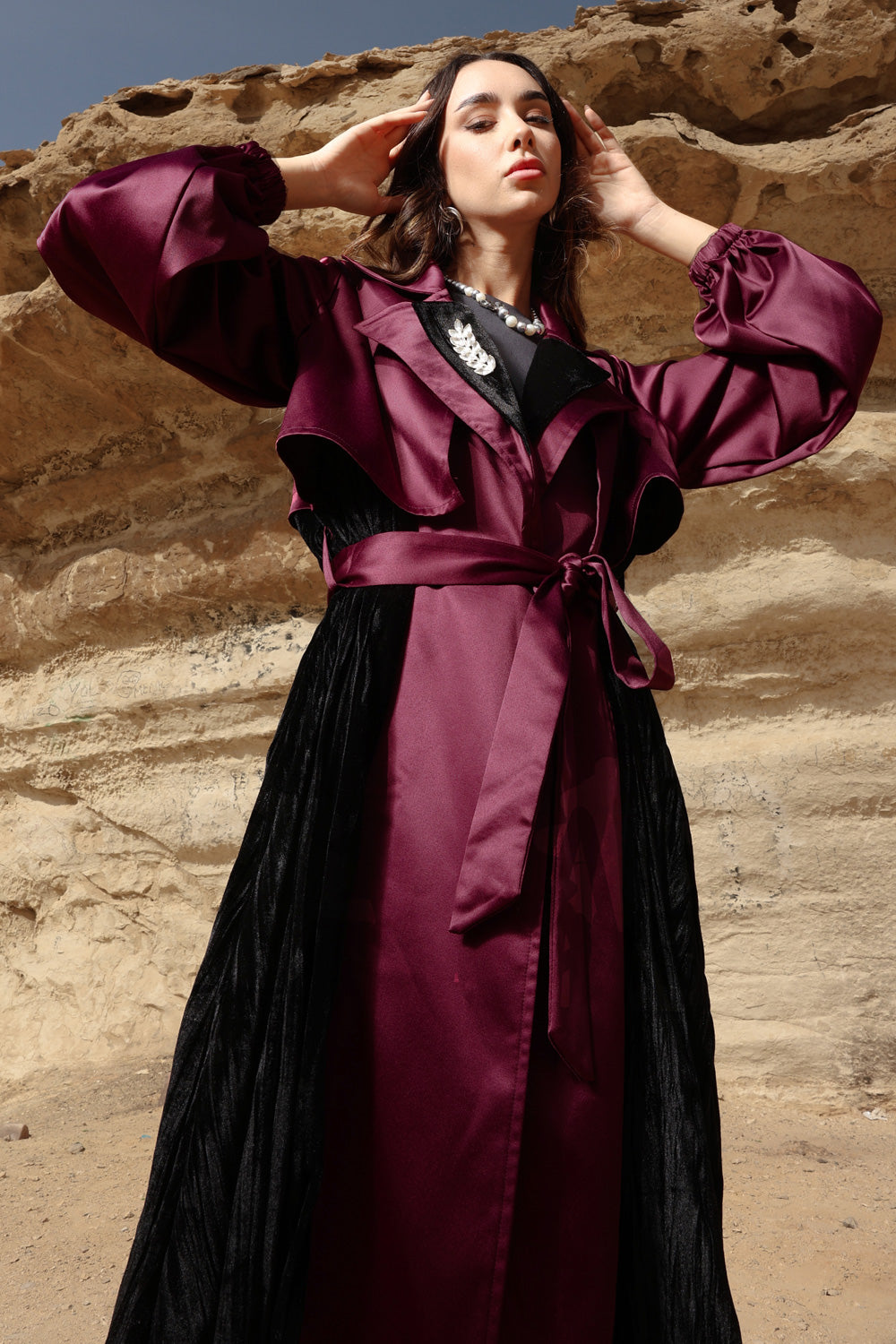 Najm Coat - Burgundy