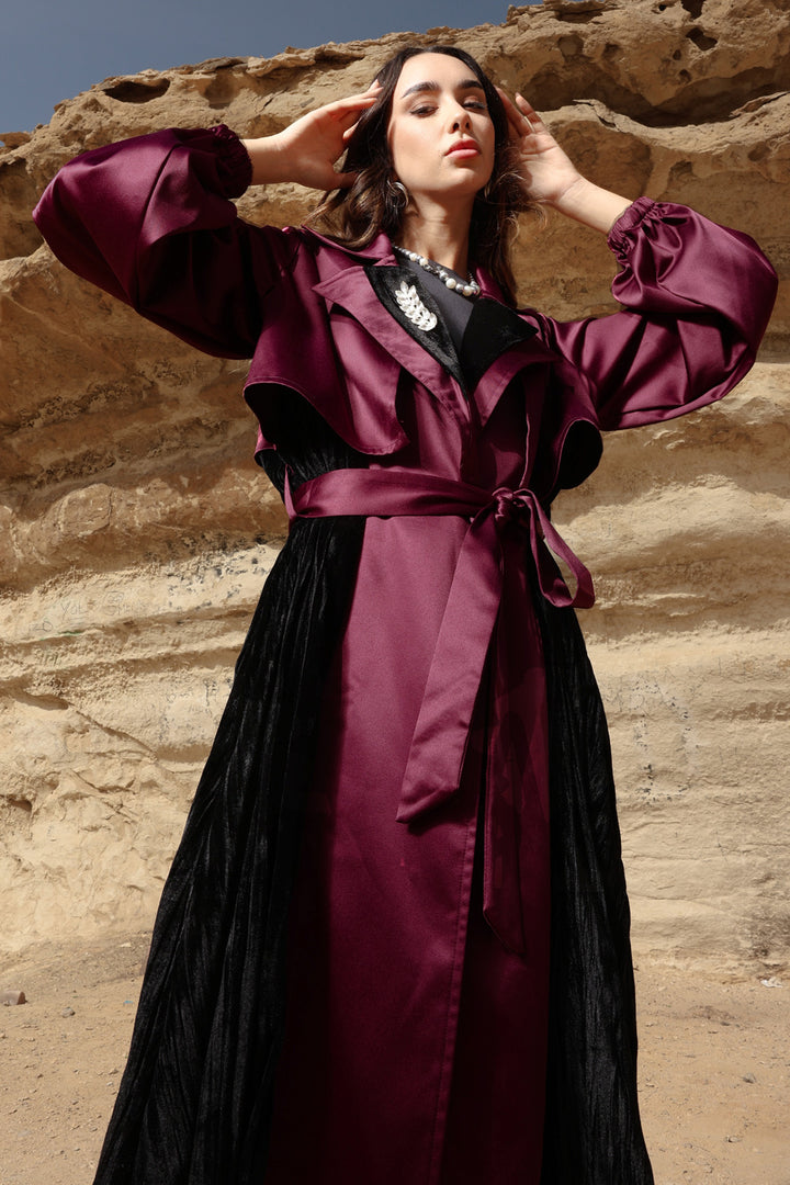 Najm Coat - Burgundy