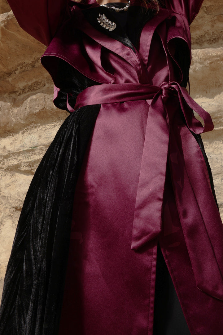 Najm Coat - Burgundy