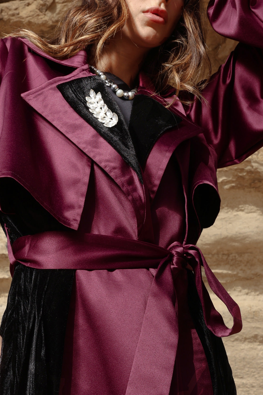 Najm Coat - Burgundy